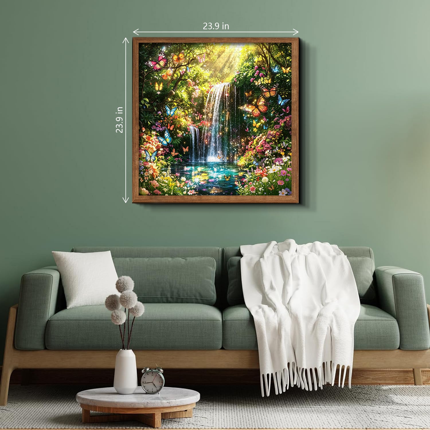 Wasserfall- und Schmetterlingsgarten-Puzzle, 1000 Teile
