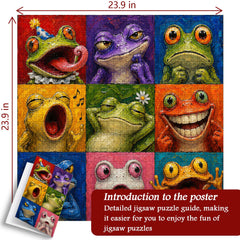 Bunte Froschgesichter Puzzle 1000 Teile