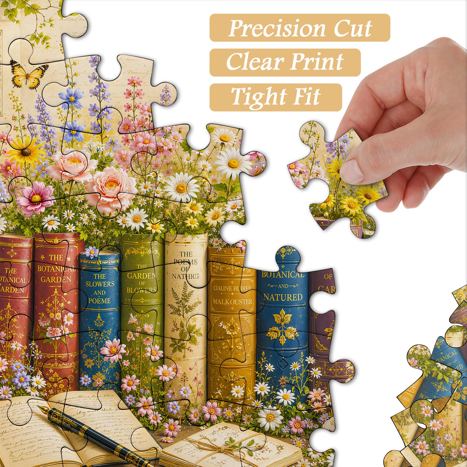 Vintage Book Blooms Jigsaw Puzzle 1000 Pieces