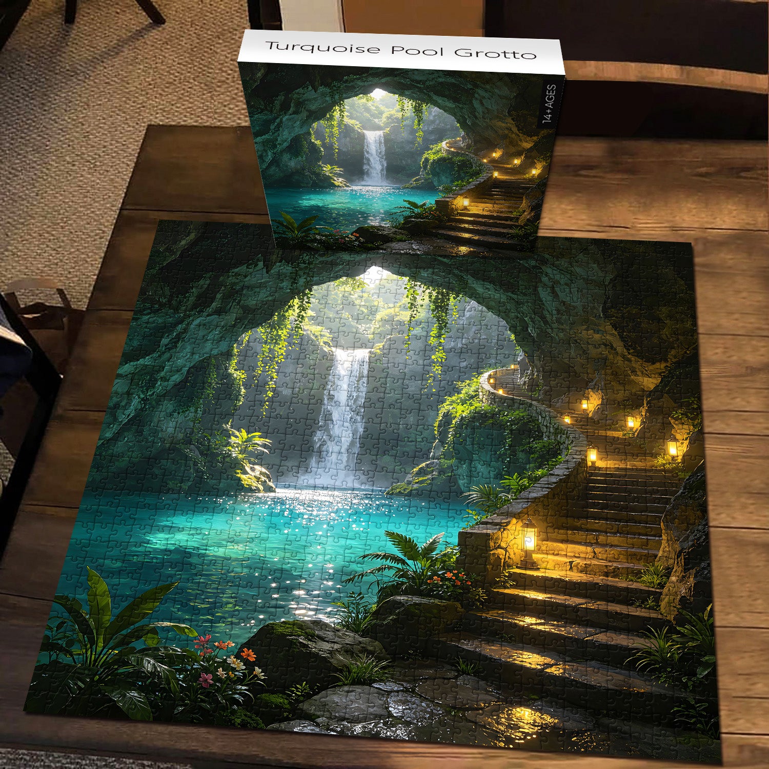 Türkisfarbenes Pool-Grotto-Puzzle, 1000 Teile