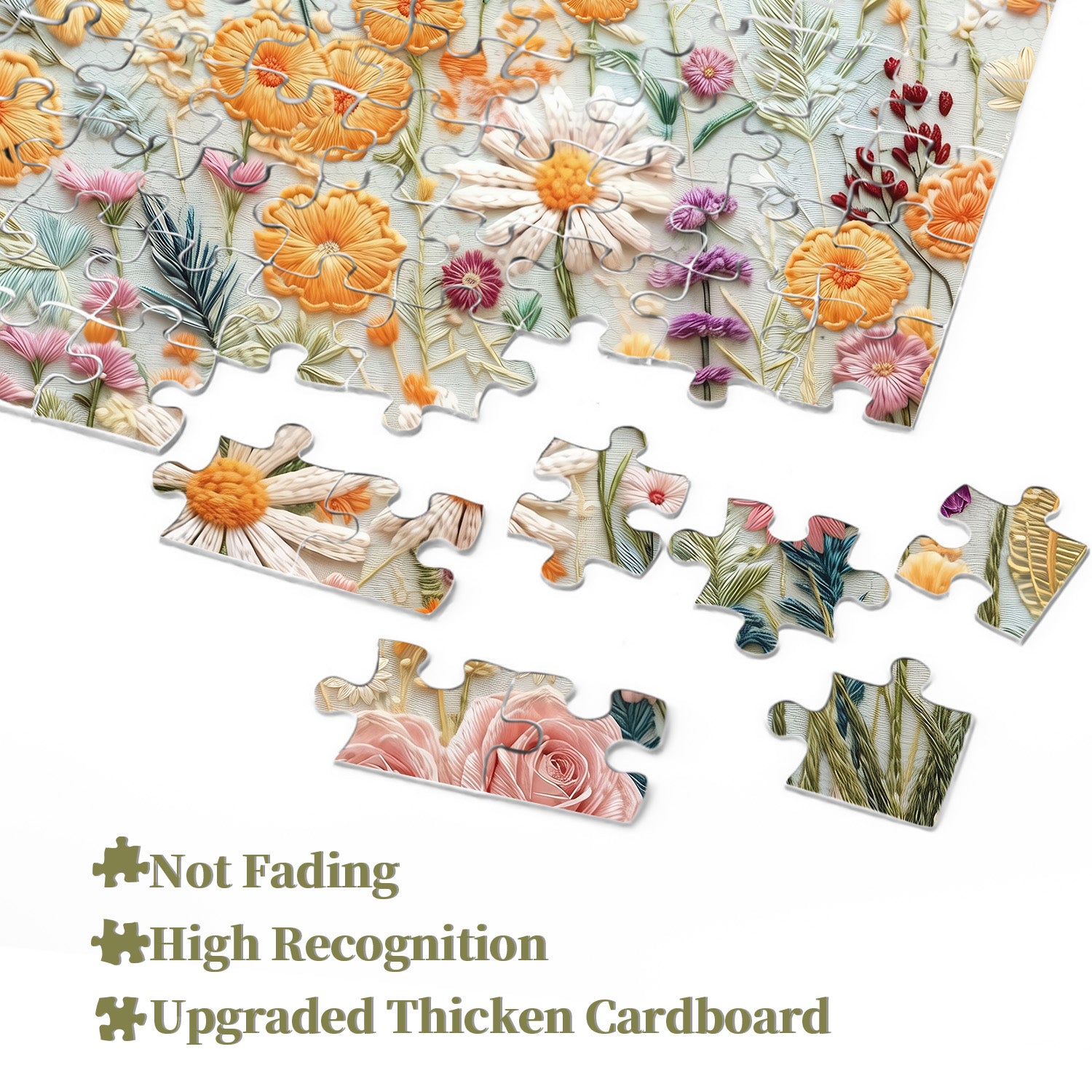 Embroidered Flowers Jigsaw Puzzle 1000 Pieces