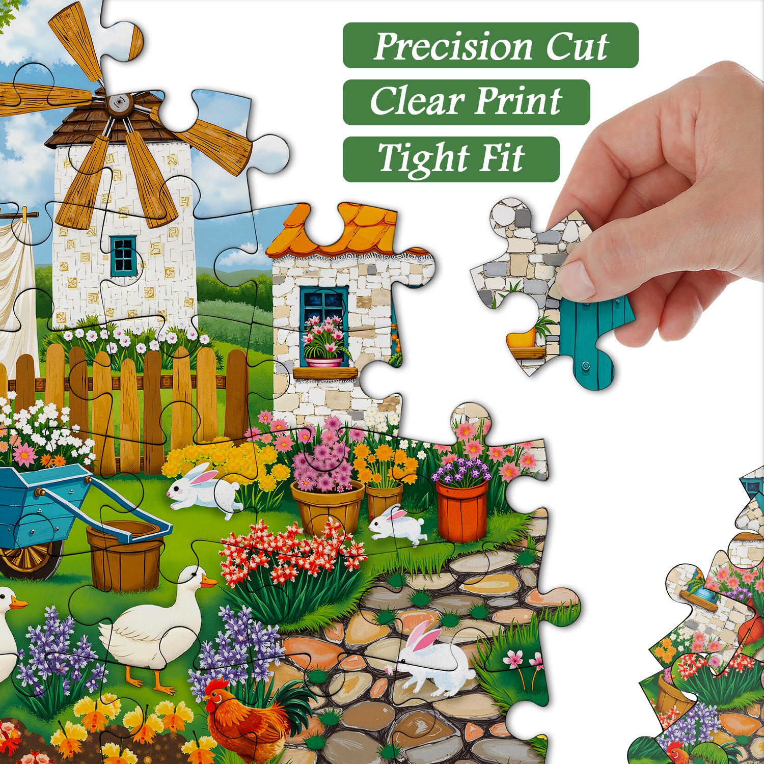 Windmill Pet Courtyard Jigsaw Puzzle 1000 Pieces