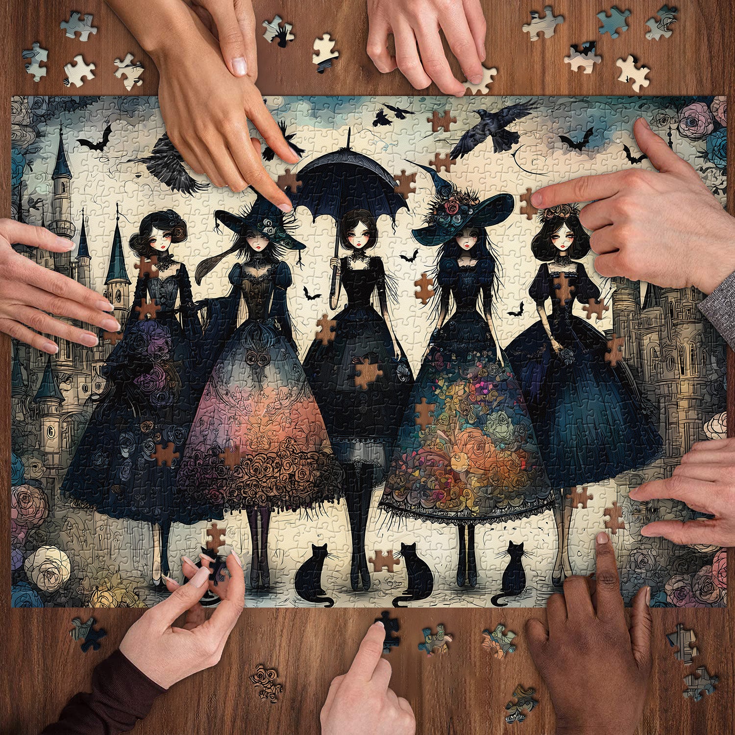 Raven Night Mädchen-Puzzle 1000 Teile
