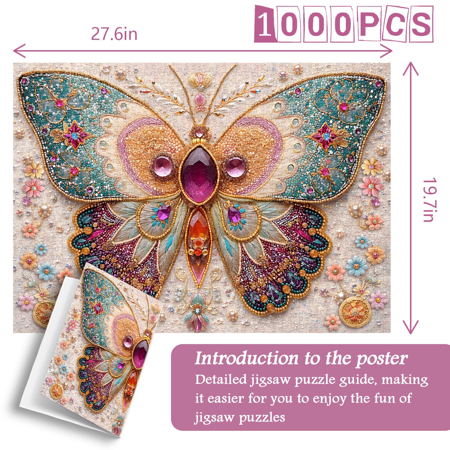 Jeweled Butterfly Jigsaw Puzzle 1000 Pieces