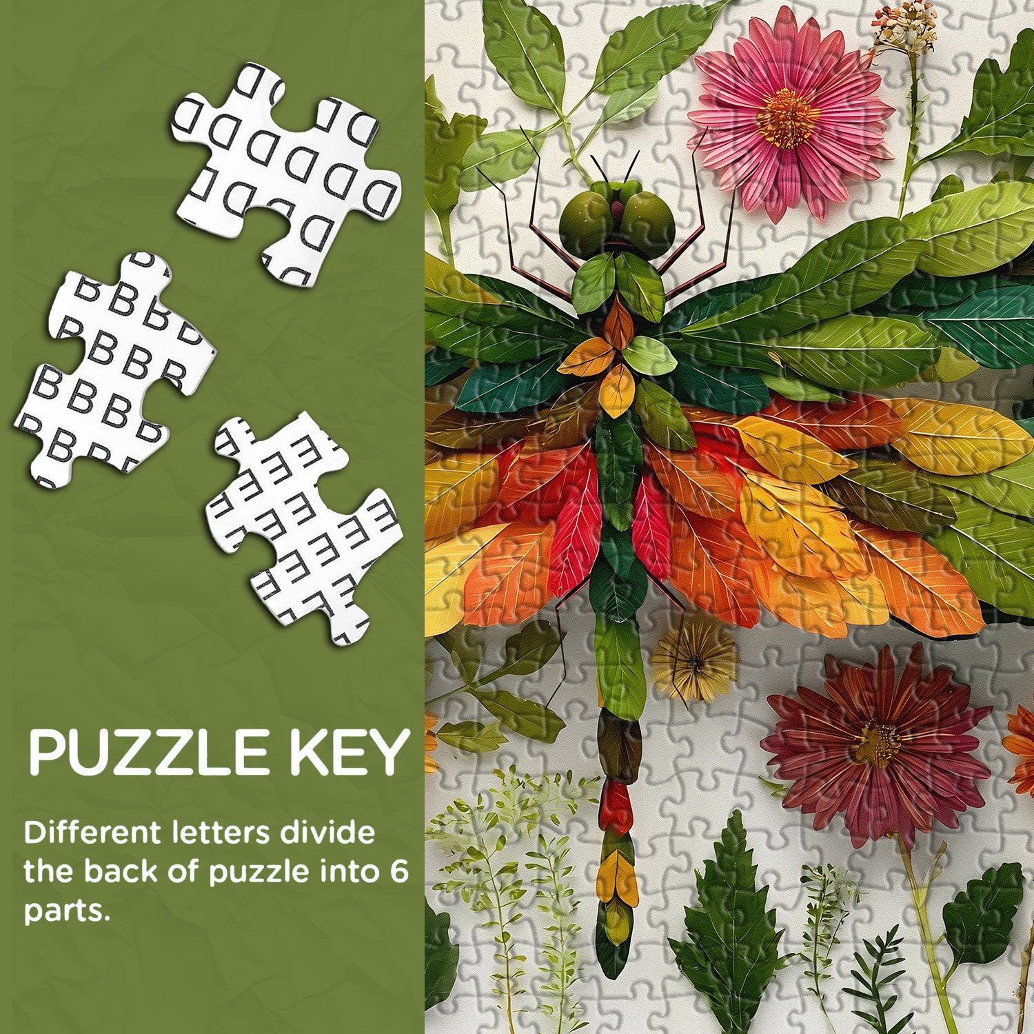 Leaf Dragonfly Jigsaw Puzzle 1000 Pieces