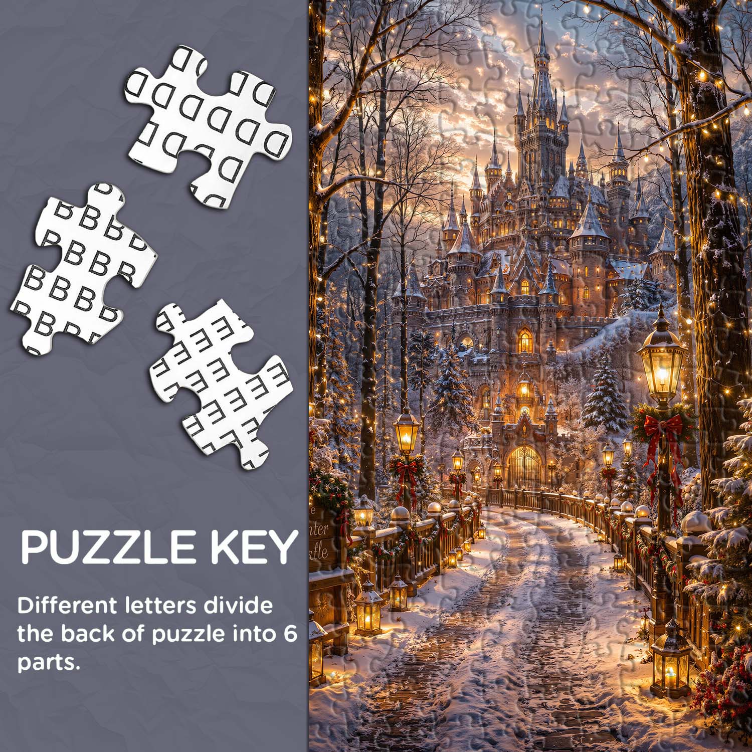 Winter Castle Glow Puzzle 1000 Teile