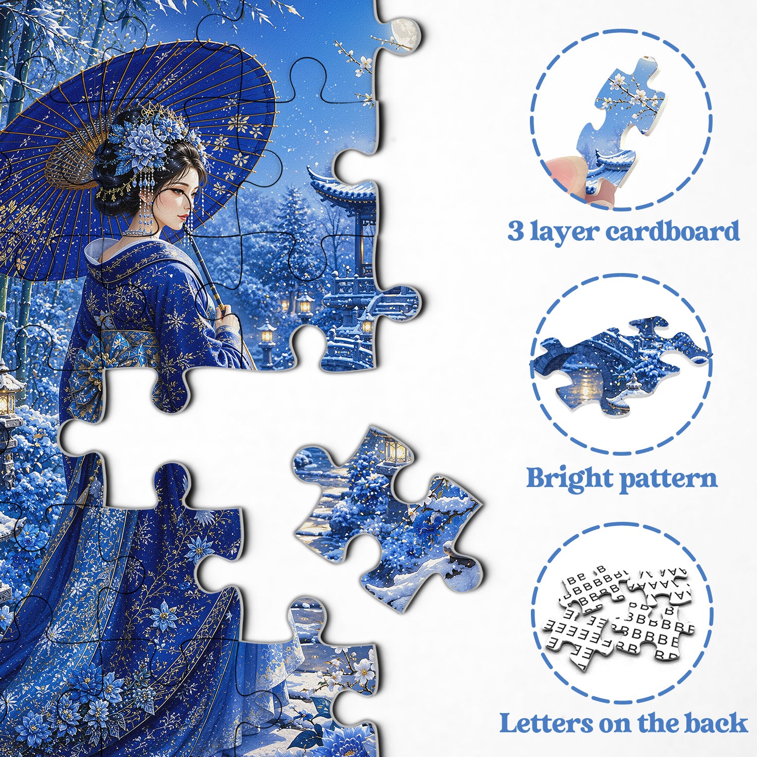Schnee-Mond-Garten-Puzzle 1000 Teile