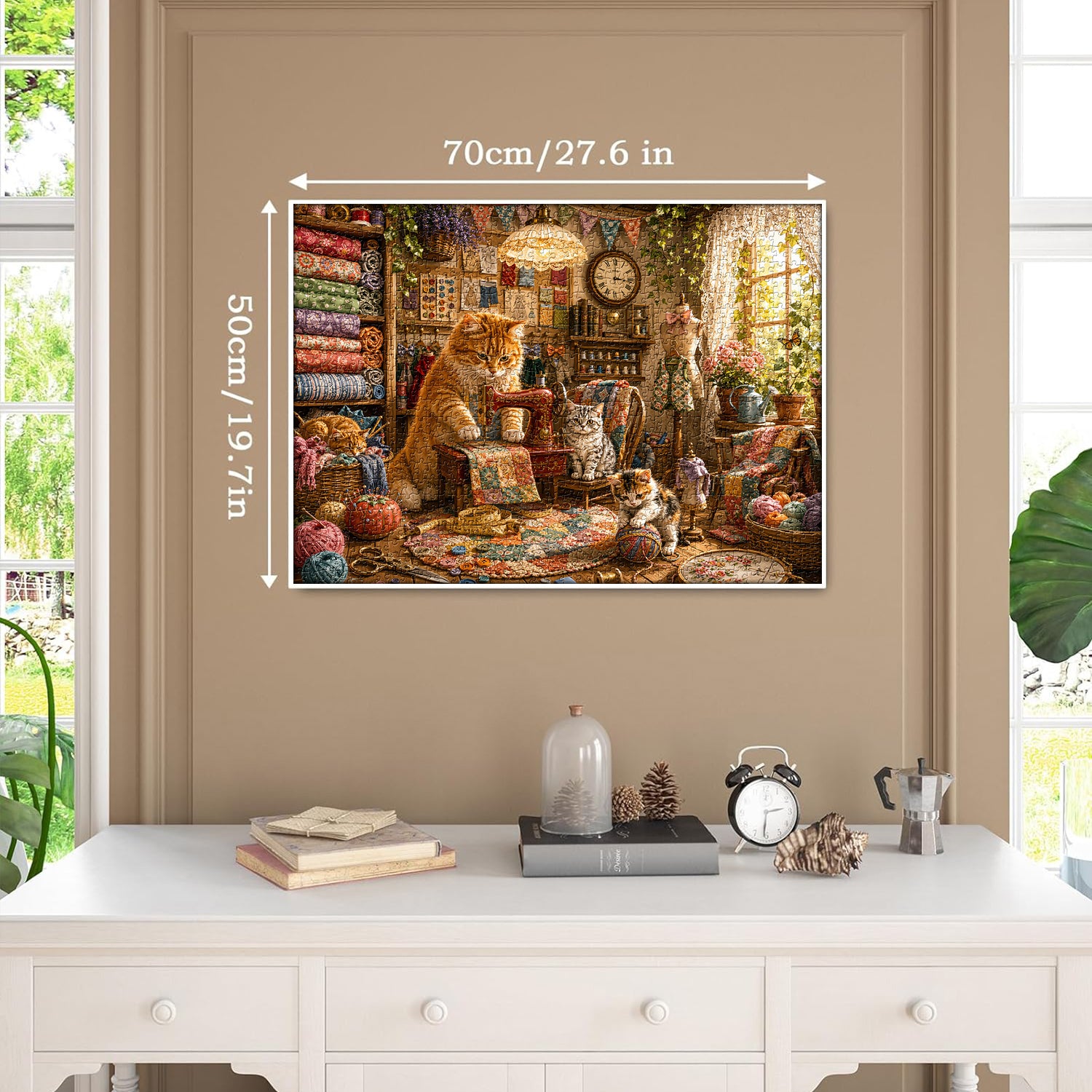 Sewing Cat Cottage Jigsaw Puzzle 1000 Pieces