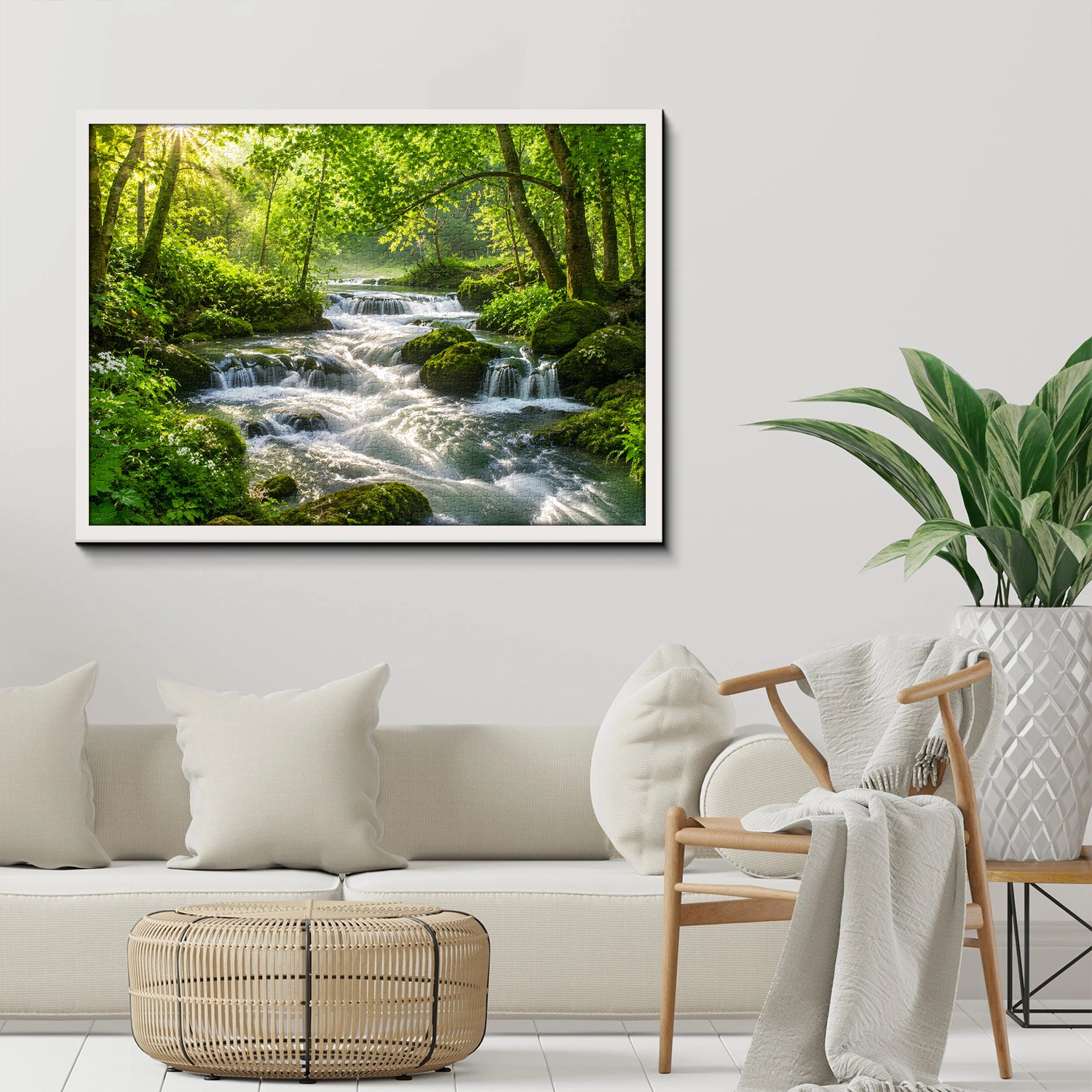 Green Forest Waterfall Jigsaw Puzzle 1000 Pieces