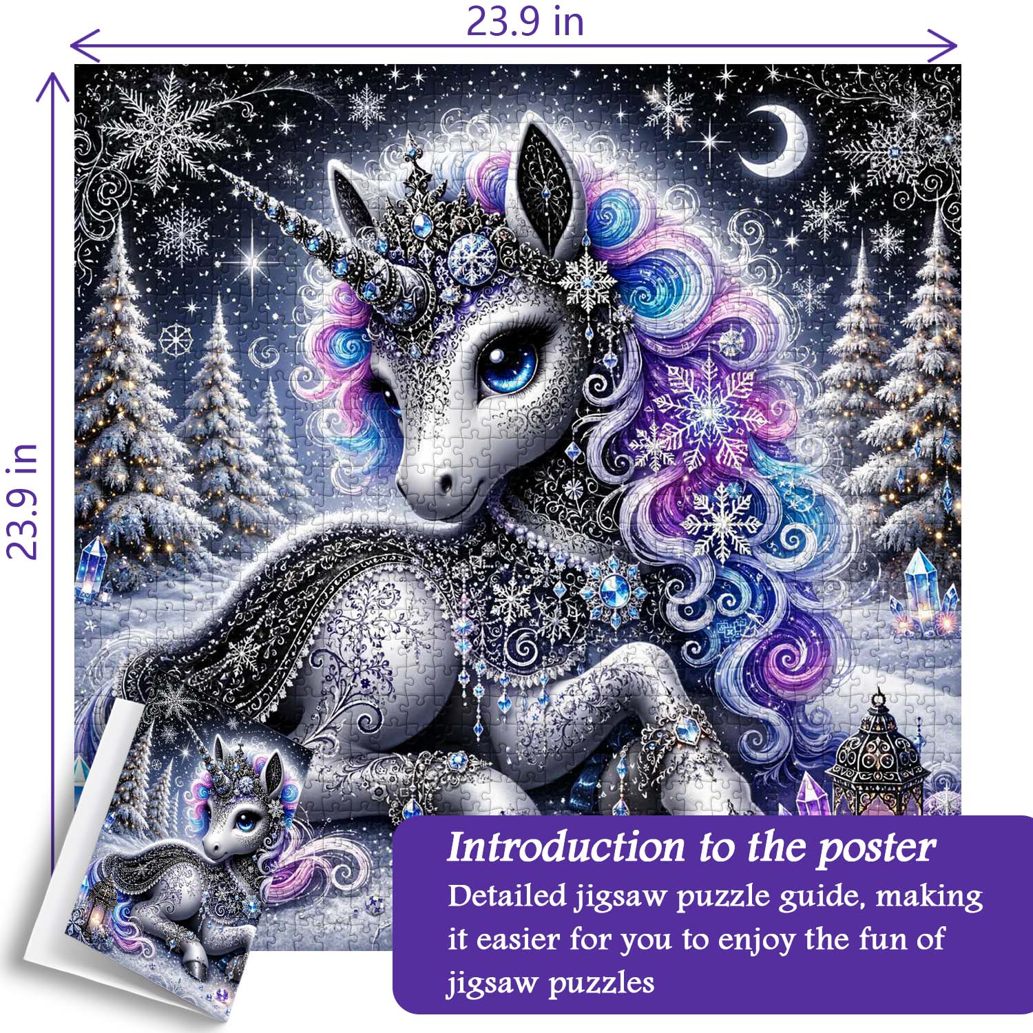 Starry Frost Unicorn Jigsaw Puzzle 1000 Pieces