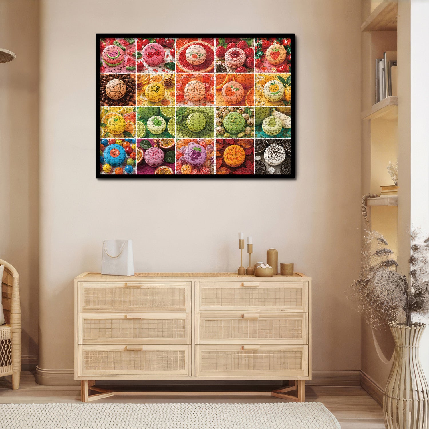 Buntes Macaron-Dessert-Puzzle, 1000 Teile