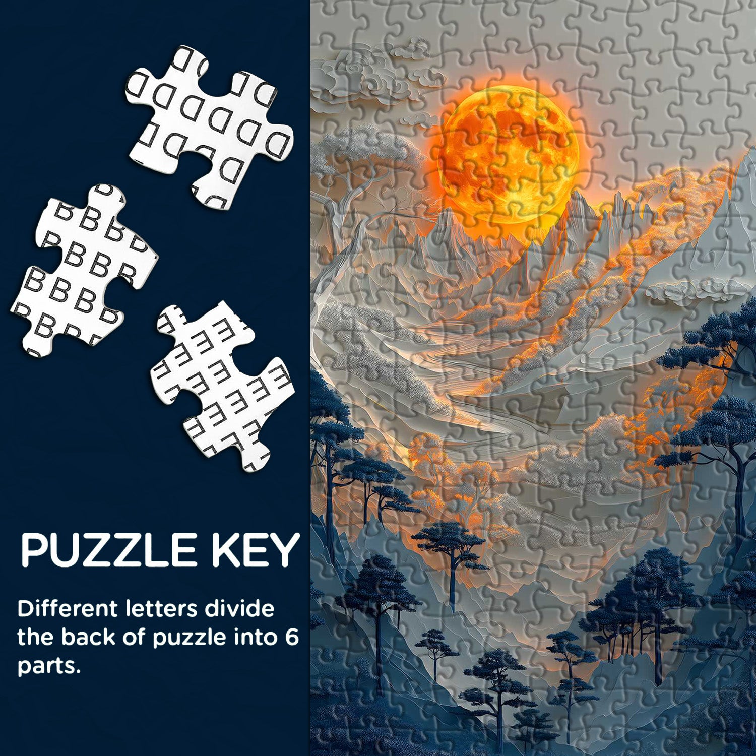 Mondbeschienene Berge Puzzle 1000 Teile