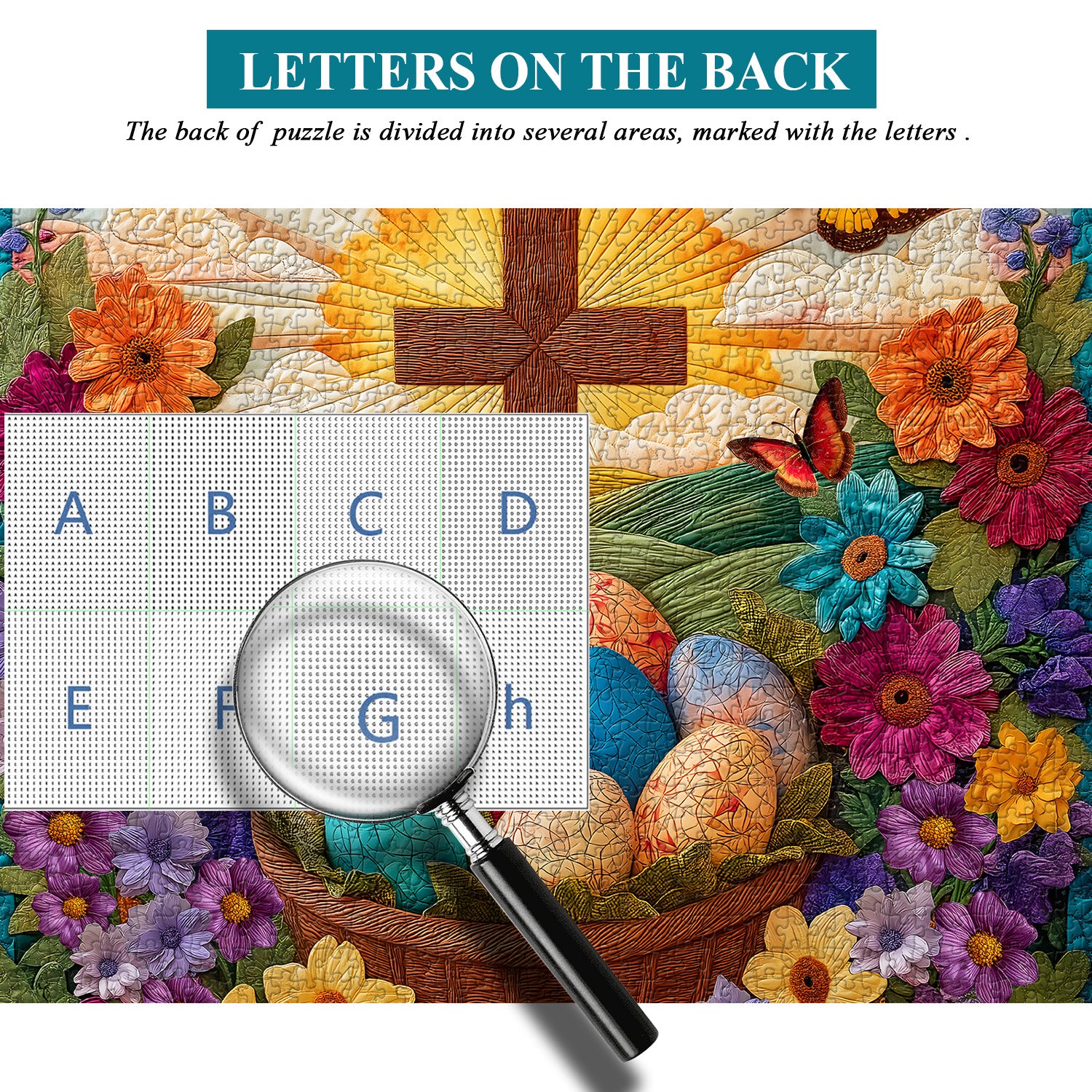 Ostereier und Kreuz-Puzzle, 1000 Teile