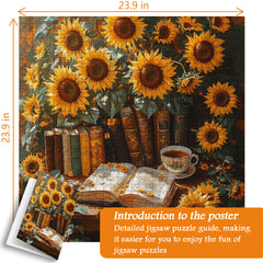 Reading Among Sunflowers Jigsaw Puzzle 1000 Pieces