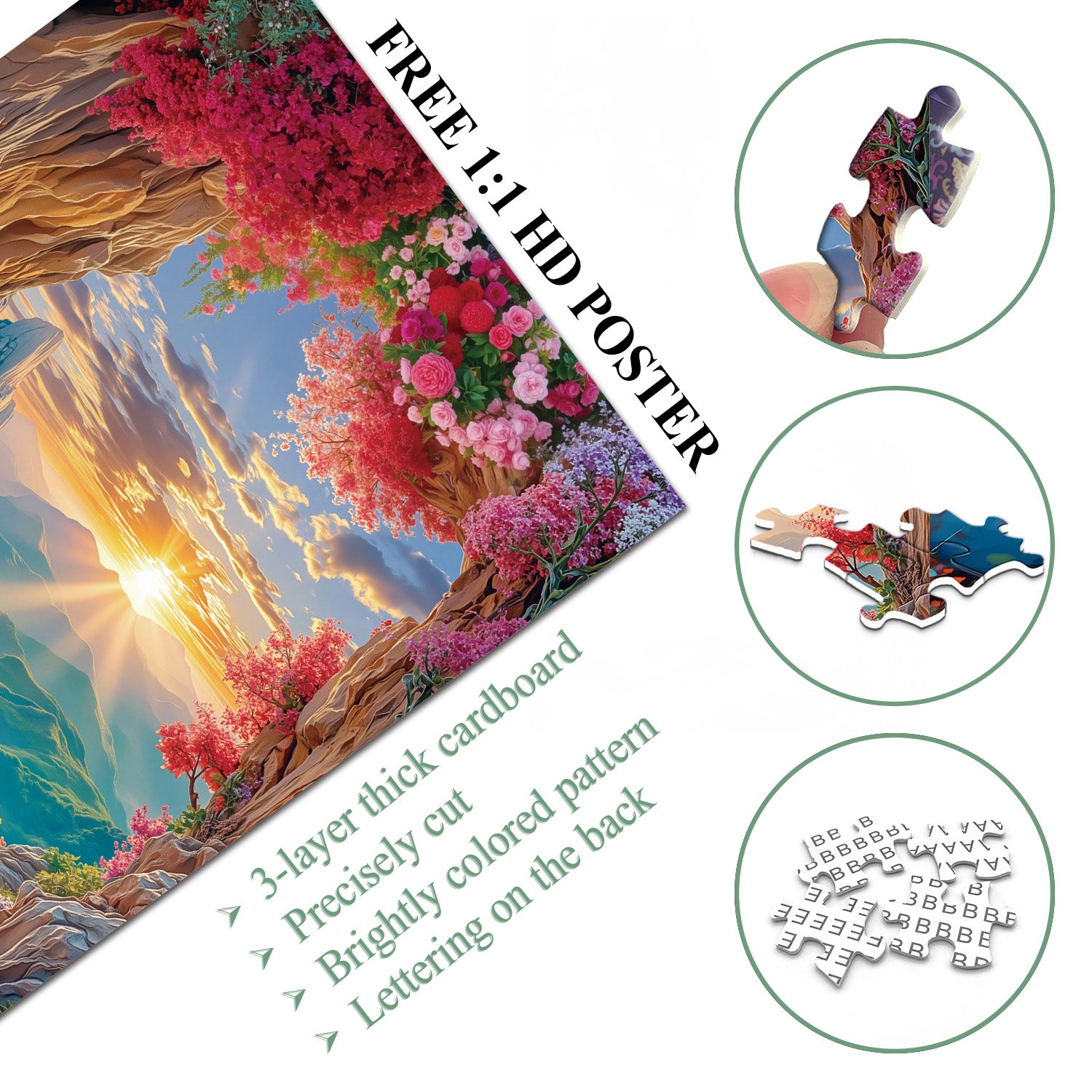 Blumen Höhleneingang Puzzle 1000 Teile