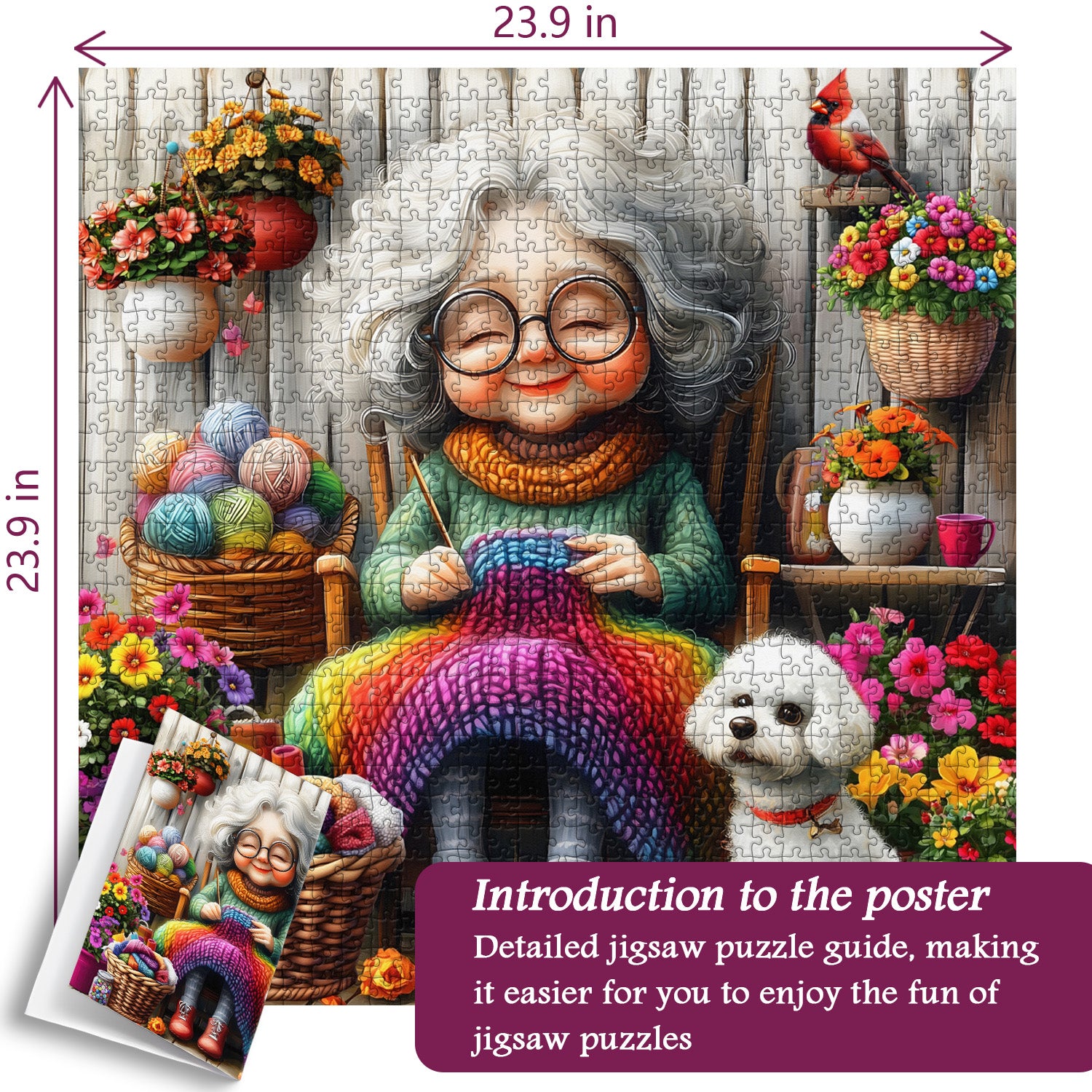 Grandma's Cozy Knit Jigsaw Puzzle 1000 Pieces