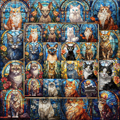 Colorful Kitty Collage Jigsaw Puzzle 1000 Piece