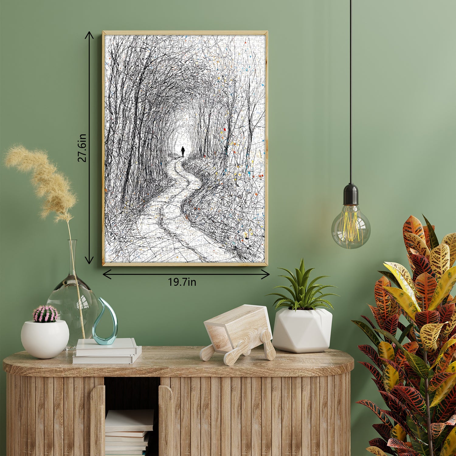 Line Art Lone Walker Jigsaw Puzzle 1000 Pieces