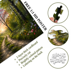 Sunlit Forest Path Jigsaw Puzzle 1000 Pieces