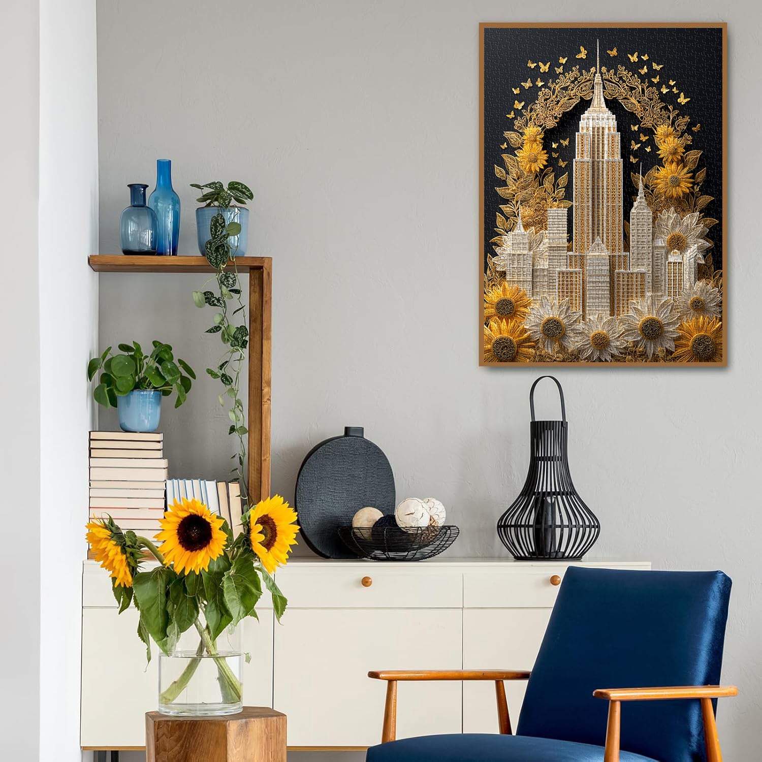 Sonnenblumen-Stadtbild-Puzzle, 1000 Teile