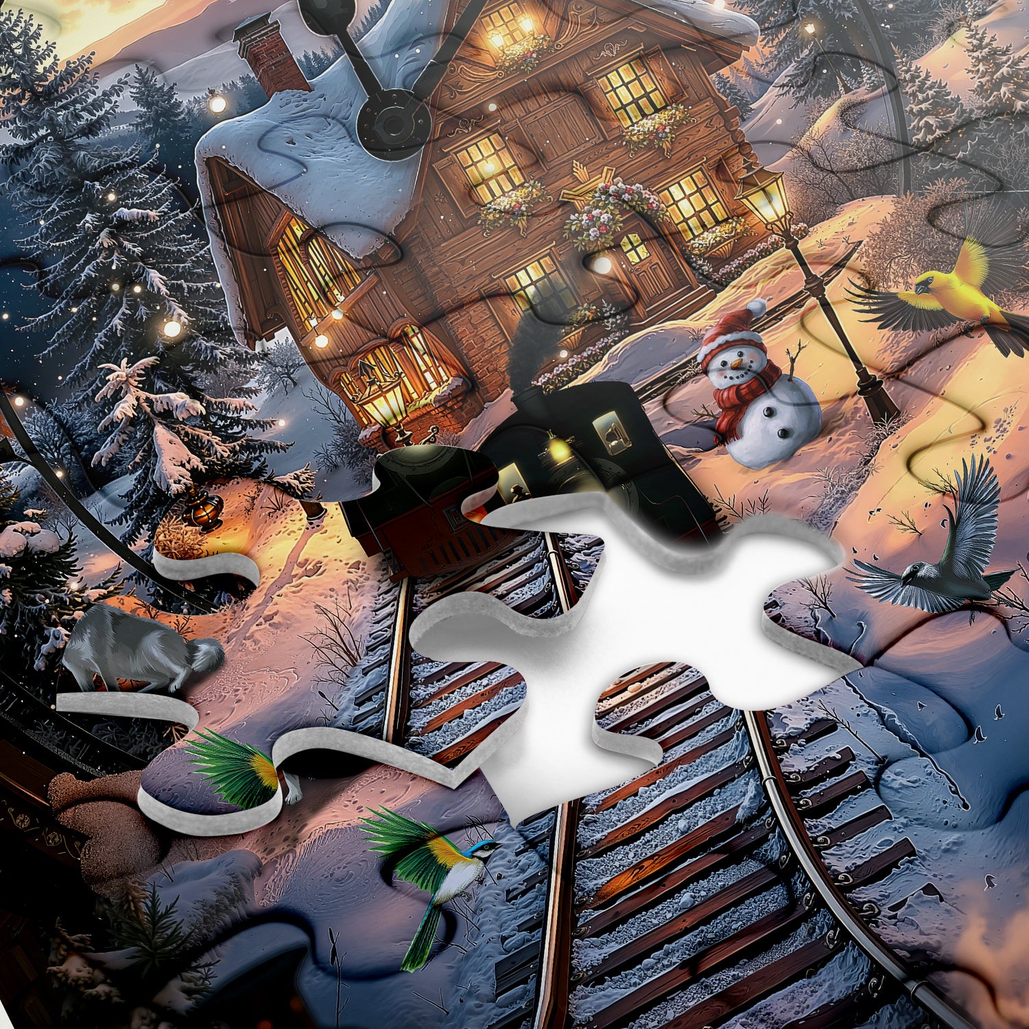 Fantasy Clock Train Jigsaw Puzzle 1000 Pieces