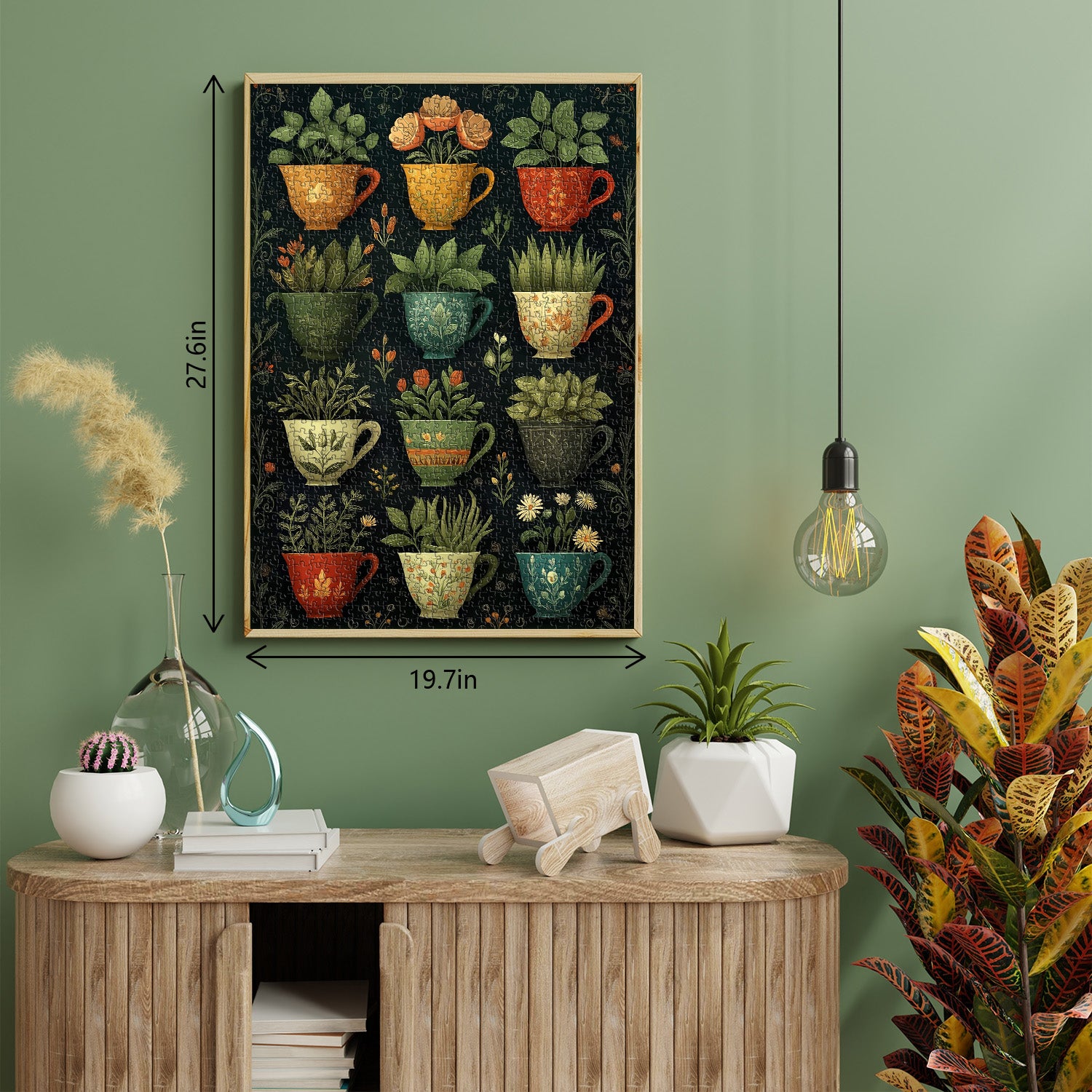 Pflanzenbeladene Tassen-Puzzle 1000 Teile