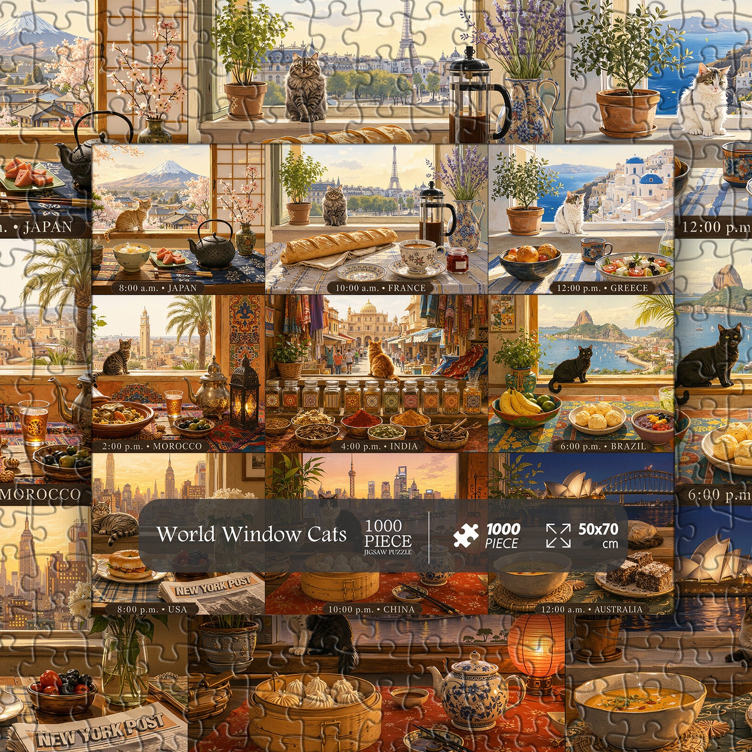 World Window Cats Jigsaw Puzzle 1000 Pieces