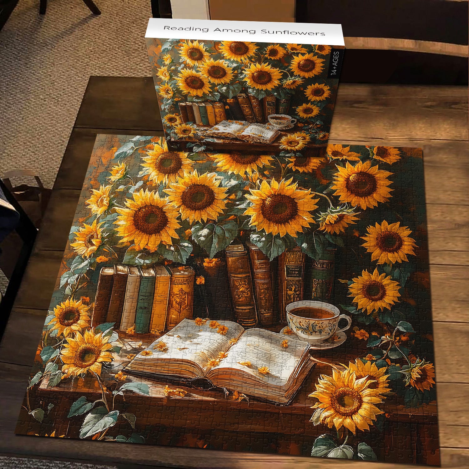 Reading Among Sunflowers Jigsaw Puzzle 1000 Pieces