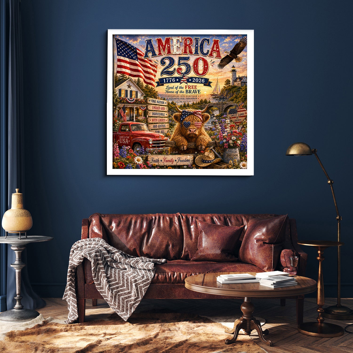 Patriotisches Hochlandkuh-Puzzle, 1000 Teile