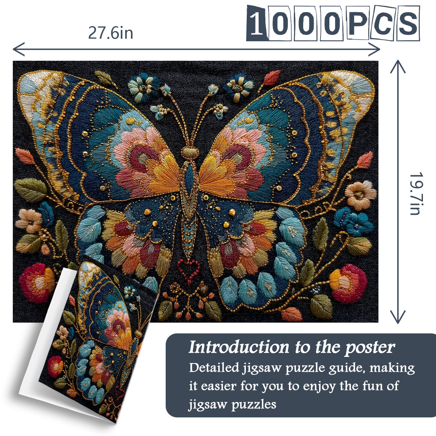 Blumen-Schmetterlings-Puzzle 1000 Teile