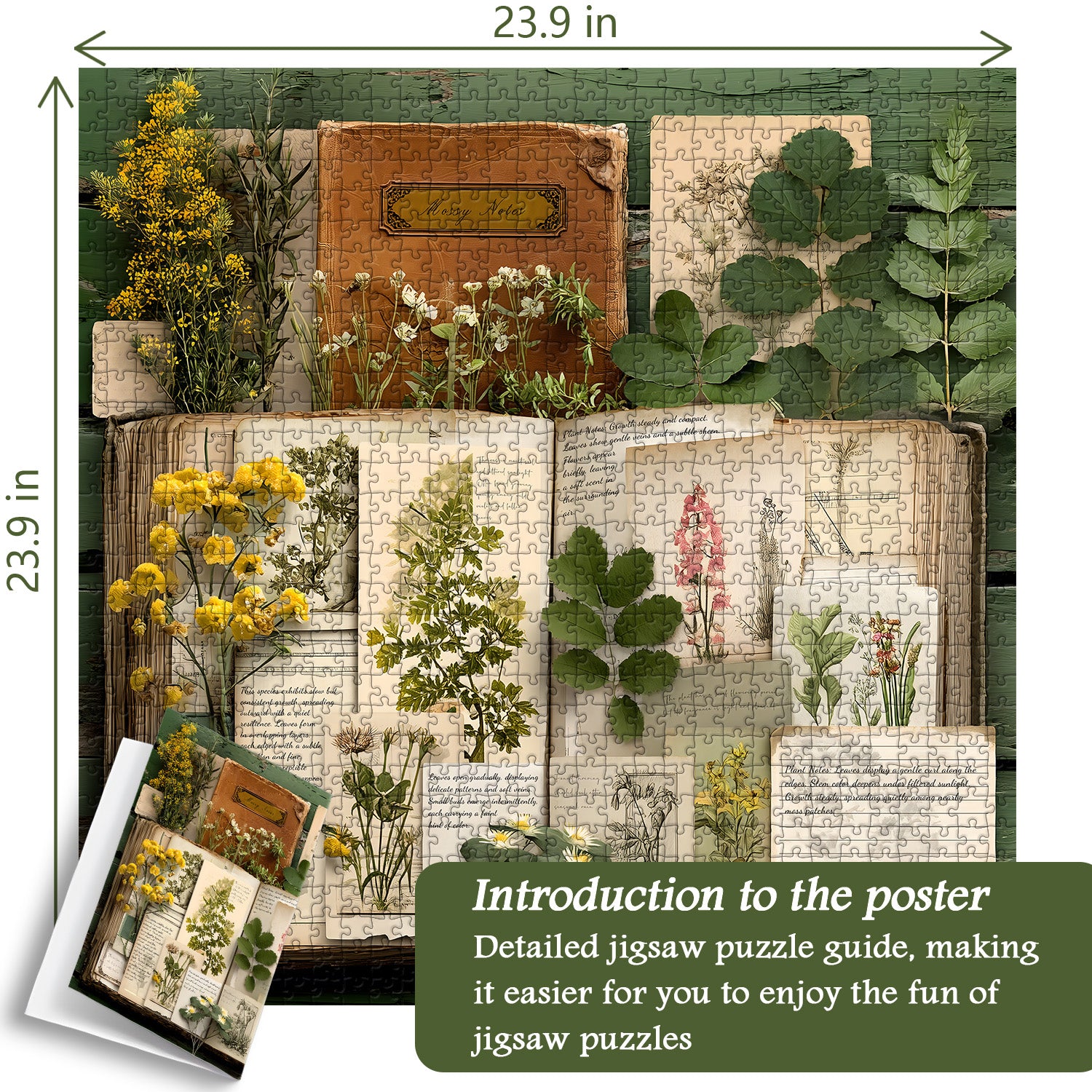 Vintage Botanical Diary Jigsaw Puzzle 1000 Pieces