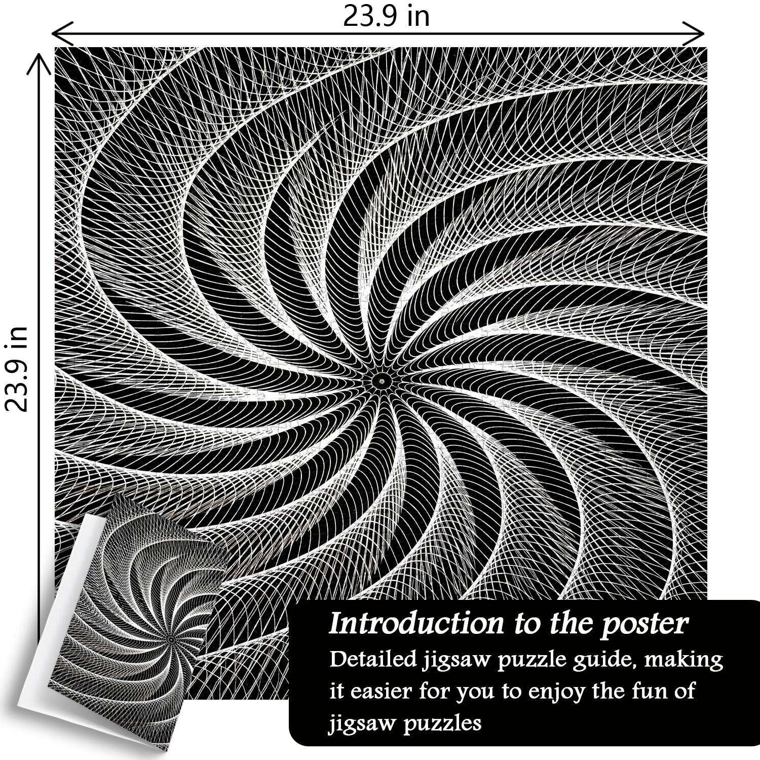 Black White Vortex Jigsaw Puzzle 1000 Pieces