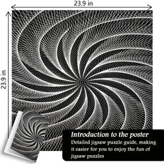 Black White Vortex Jigsaw Puzzle 1000 Pieces