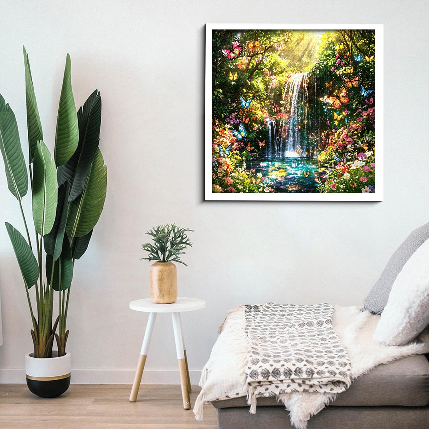 Wasserfall- und Schmetterlingsgarten-Puzzle, 1000 Teile