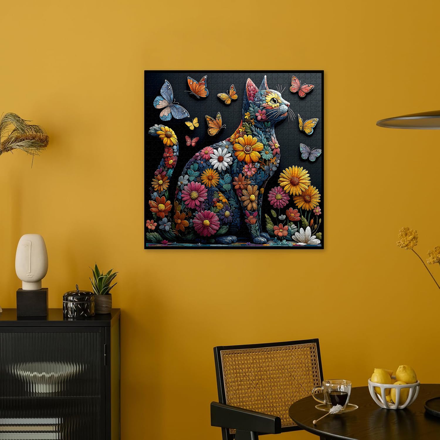 Butterfly Floral Feline Jigsaw Puzzle 1000 Pieces