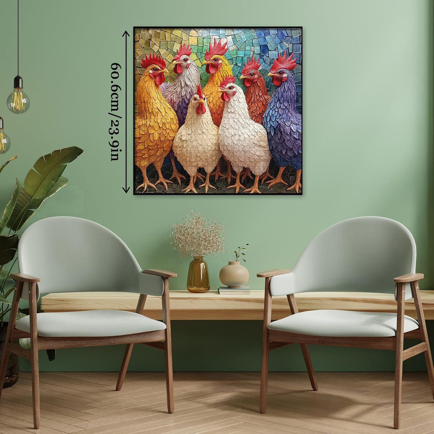 Colorful Roosters Jigsaw Puzzle 1000 Pieces
