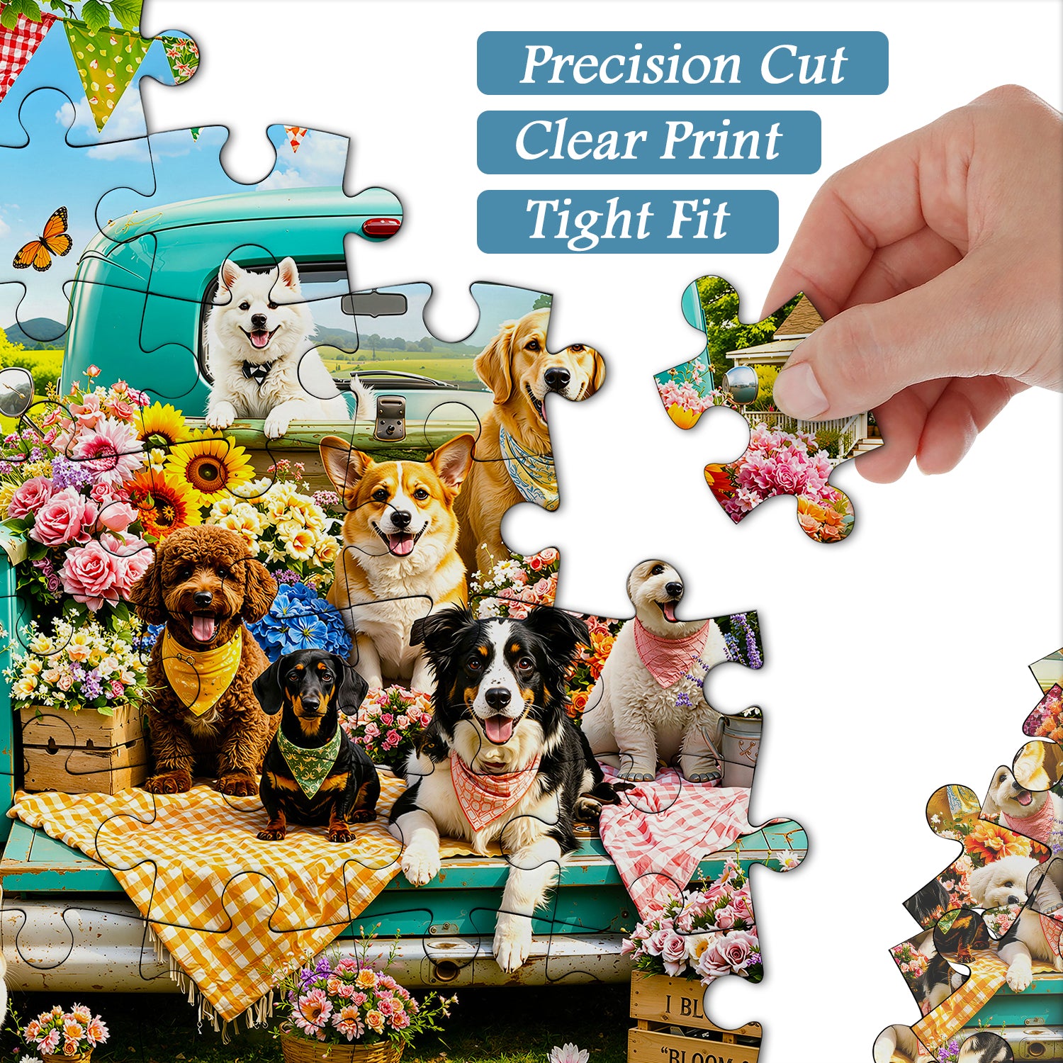 Truck Full Puppies Puzzle 1000 Teile