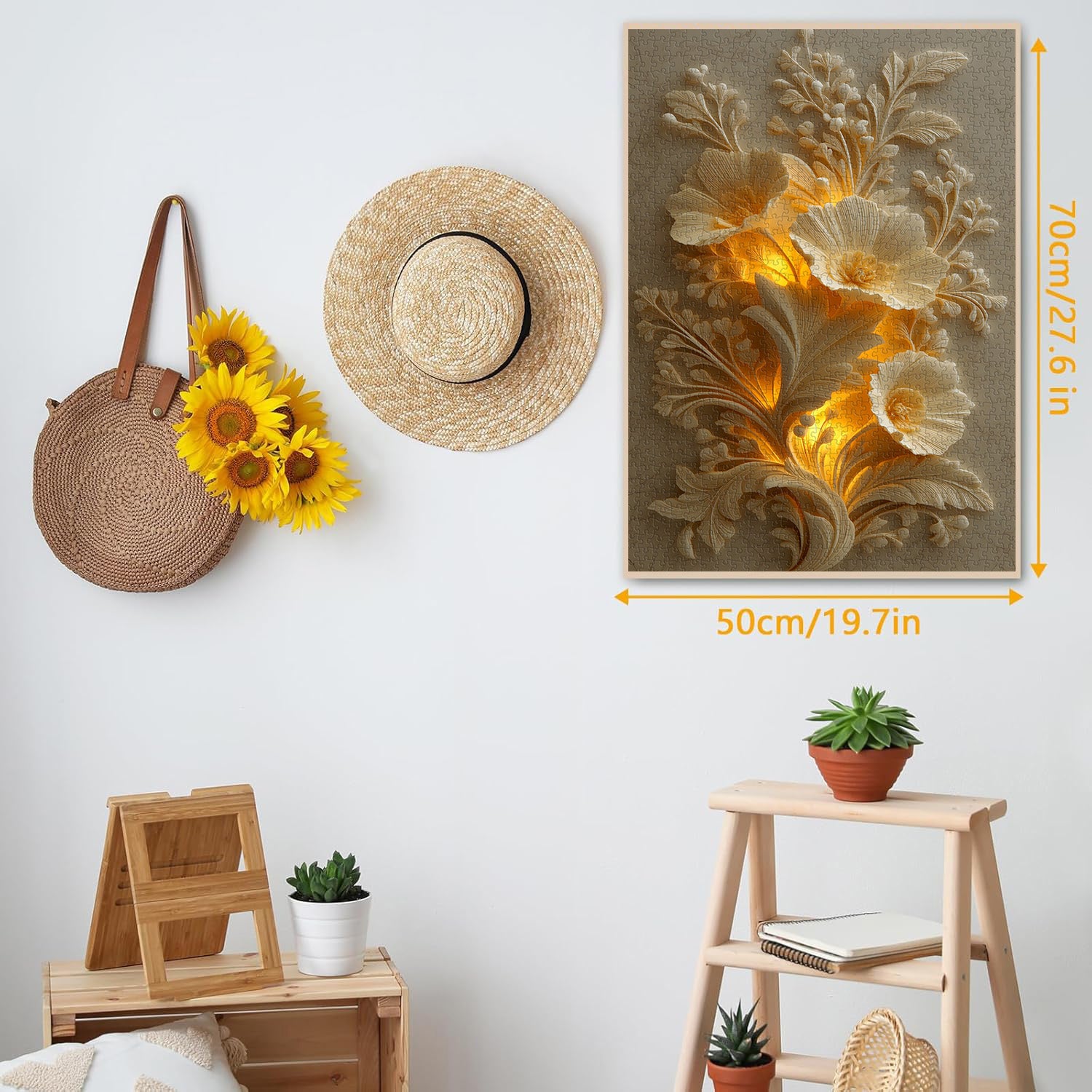 Golden Flower Relief Jigsaw Puzzle 1000 Pieces