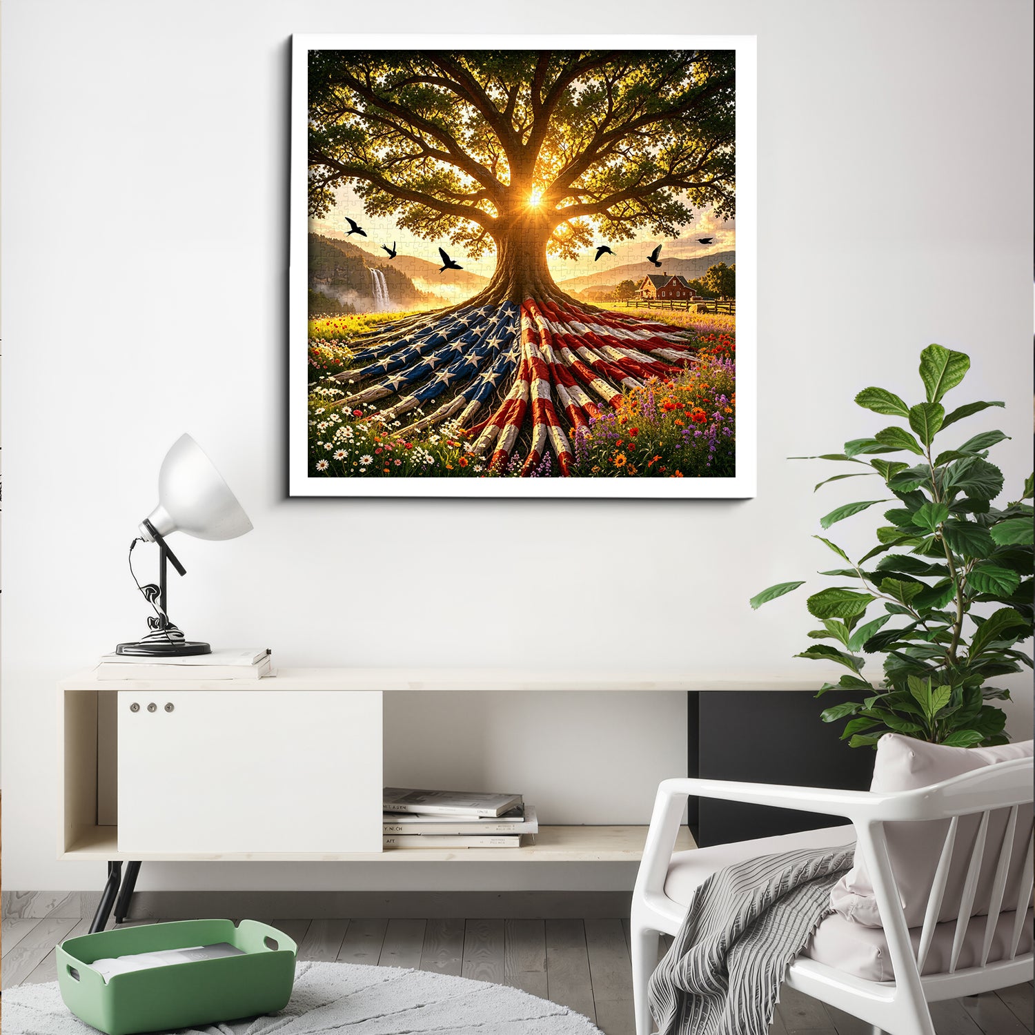 Flag Roots Sunset Oak Puzzle 1000 Teile