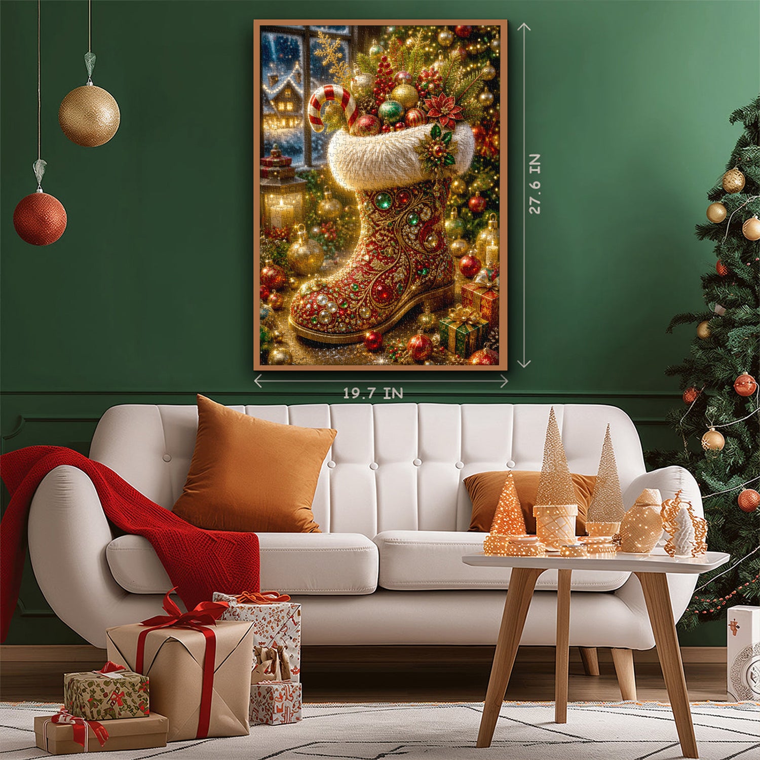 Festliches Weihnachtsmann-Stiefel-Puzzle, 1000 Teile