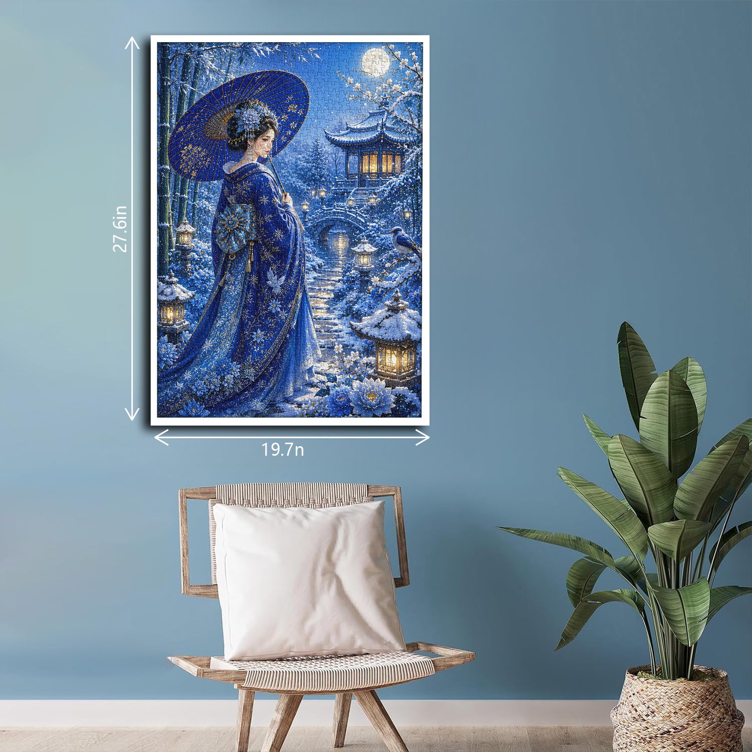 Schnee-Mond-Garten-Puzzle 1000 Teile