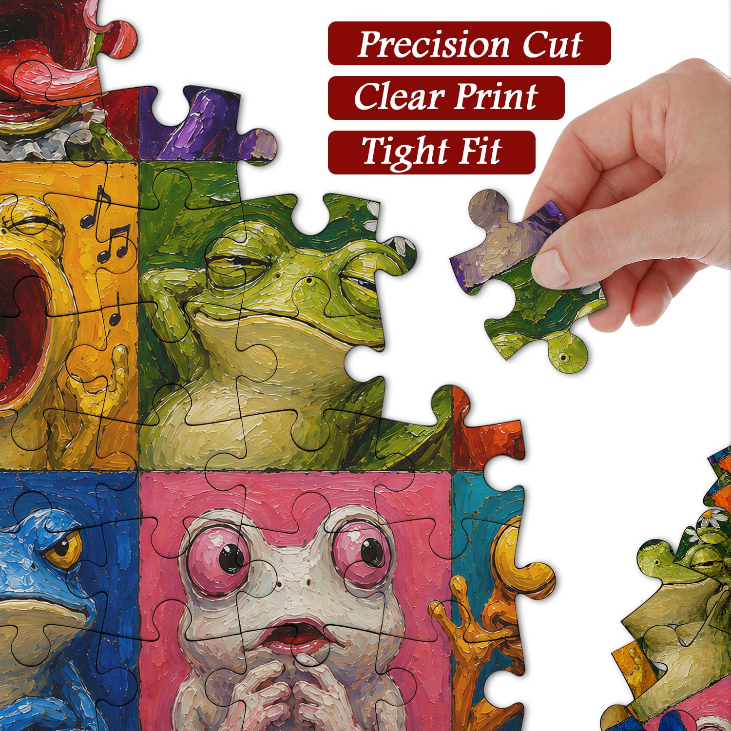 Bunte Froschgesichter Puzzle 1000 Teile