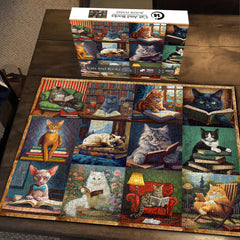 Cat and Books Jigsaw Puzzle 1000 Pieces