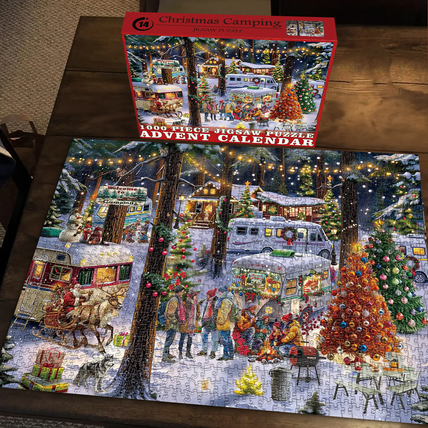 Christmas Camping Advent Calendar Jigsaw Puzzle 1000 Pieces