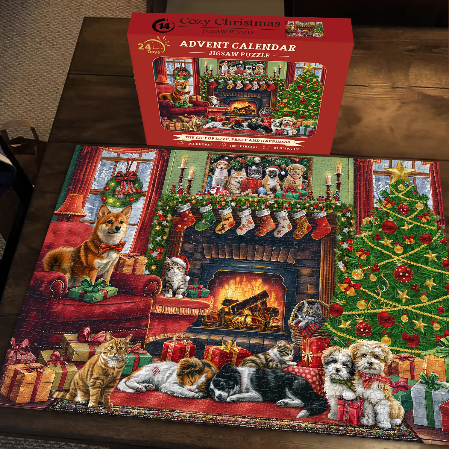 Cozy Christmas Advent Calendar Jigsaw Puzzle 1000 Pieces