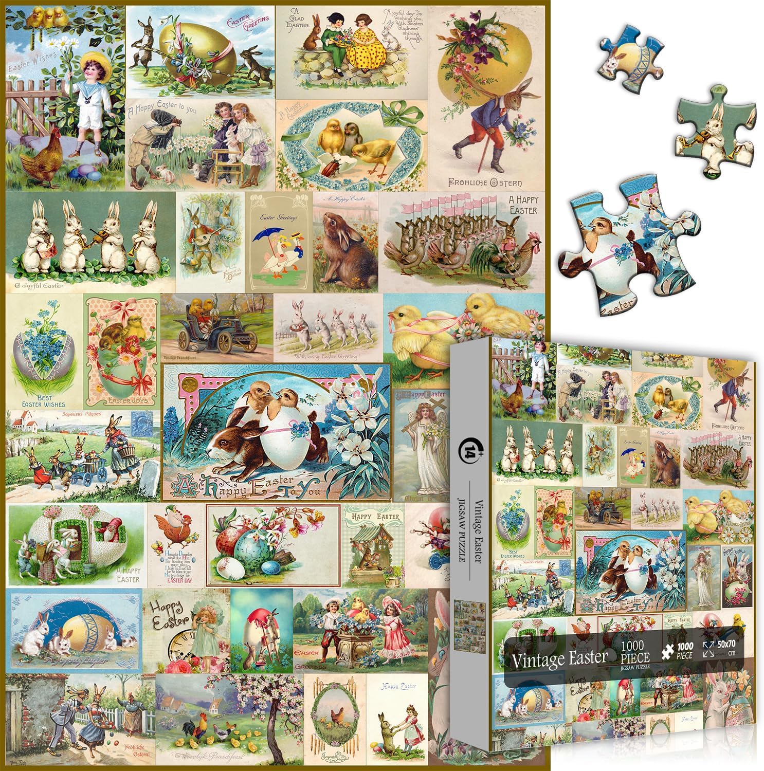 Retro-Ostercollage-Puzzle 1000 Teile
