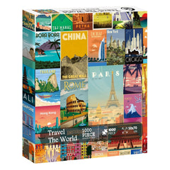 Vintage-Weltreiseposter, Puzzle, 1000 Teile
