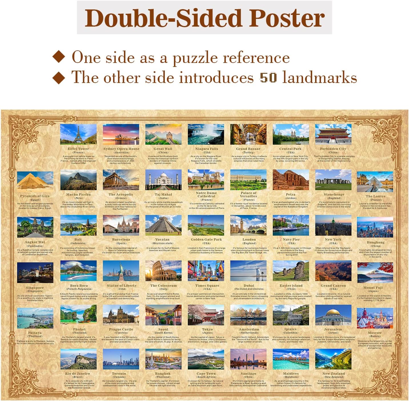 Vintage-Weltreiseposter, Puzzle, 1000 Teile