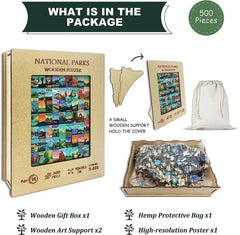 Wooden National Parks Jigsaw Puzzle 500 Pieces