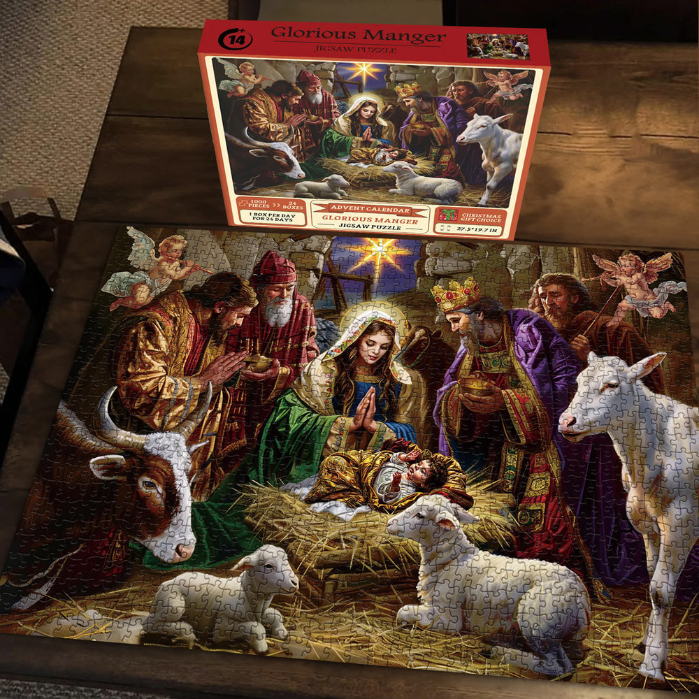 Glorious Manger Advent Calendar Jigsaw Puzzle 1000 Pieces